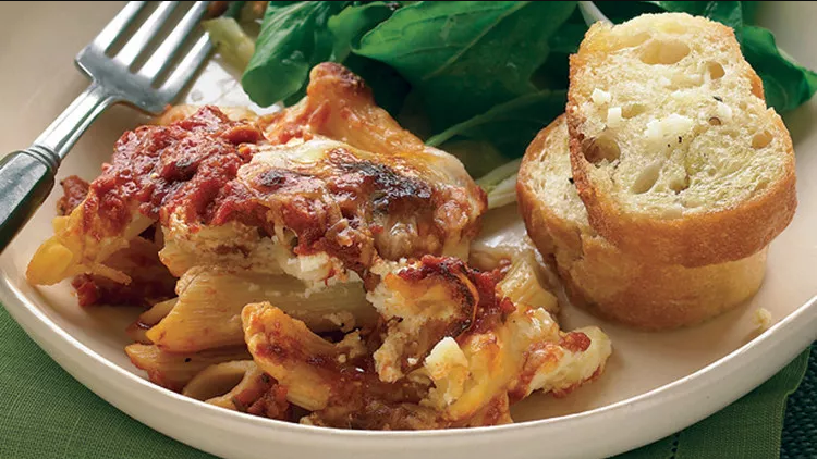 Baked Ziti with Garlic Bread and Green Salad Recipe.png