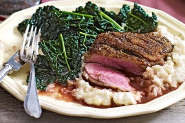 Duck breasts with port sauce and celeriac purée.jpg