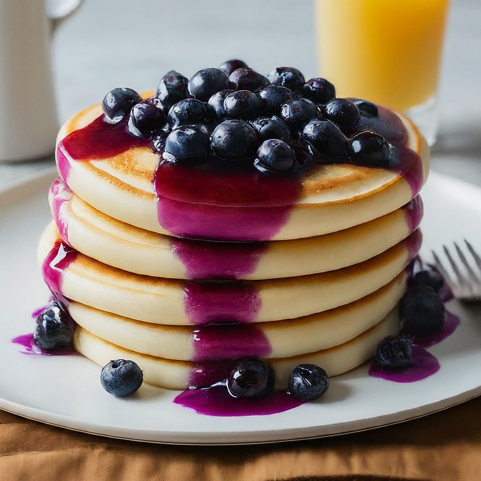 Fluffy Pancakes with Homemade Blueberry Syrup.jpeg