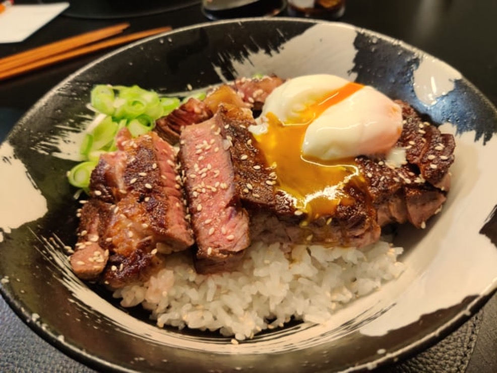 Japanese-style Gyu-Steak Donburi (Rib-eye Rice Bowl).jpg