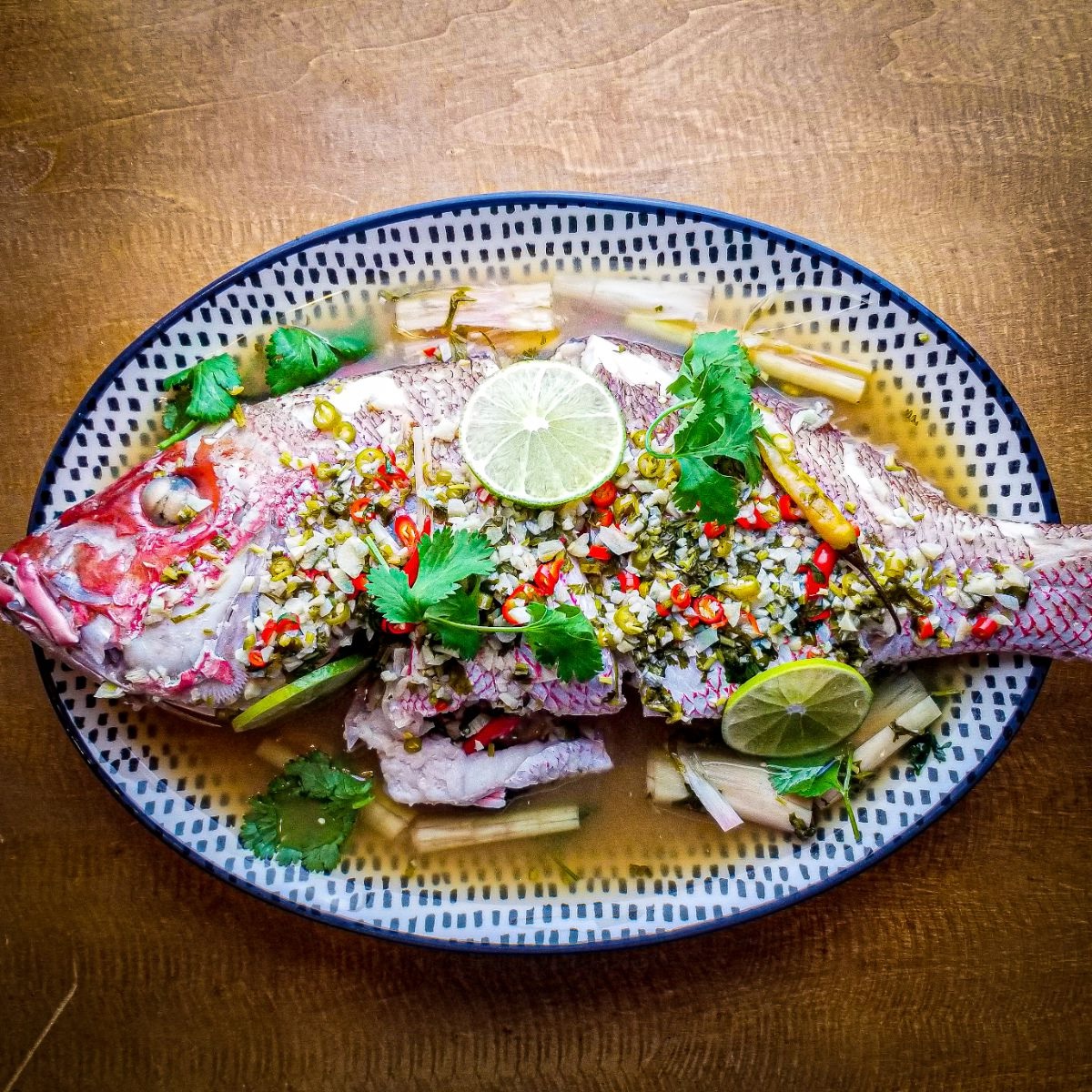 Pla Kapong Neung Manao (Steamed Whole Fish with Lime) | Forum.Recipes.net